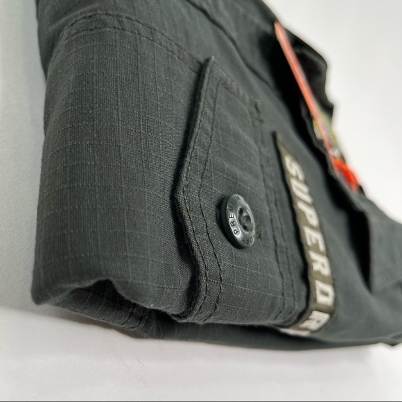 New Superdry Army Green Military Storm Desert Division Button Down Shirt - Picture 10 of 15